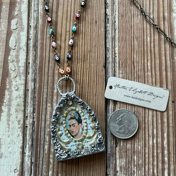 Frida Kahlo Necklace - Wide Altar Shape