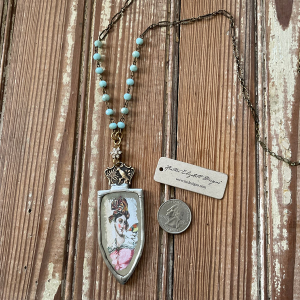 Creole Grand Dame Necklace w/rhinestone connector