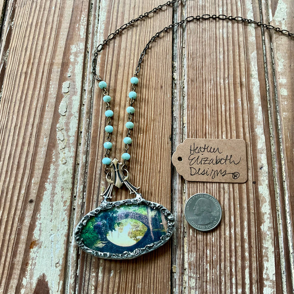 Langles Bridge Necklace w/round rosary beads (N.O. City Park)