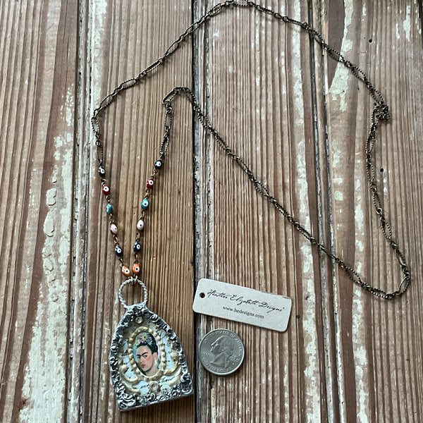 Frida Kahlo Necklace - Wide Altar Shape