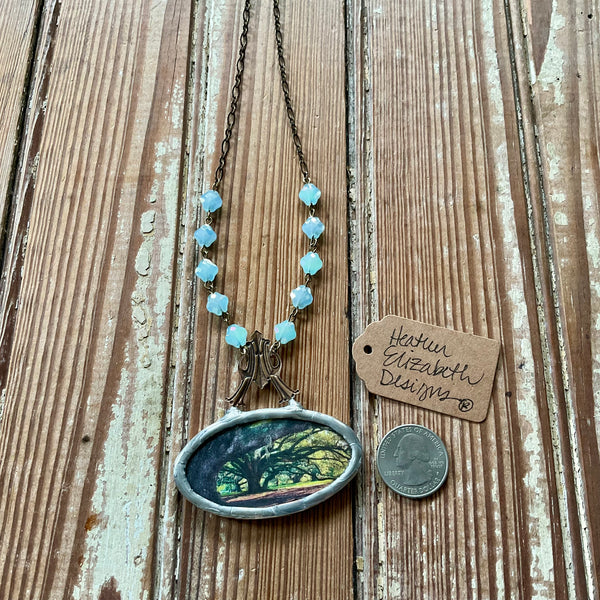Langles Bridge Necklace w/flat diamond shape rosary (N.O. City Park)