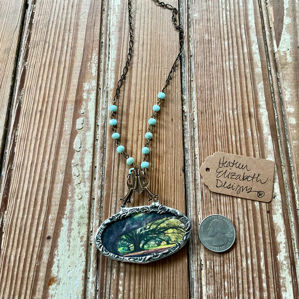 Langles Bridge Necklace w/round rosary beads (N.O. City Park)