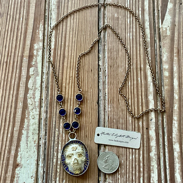 On Sale! Sugar Skull Necklace - Rolo Style Chain