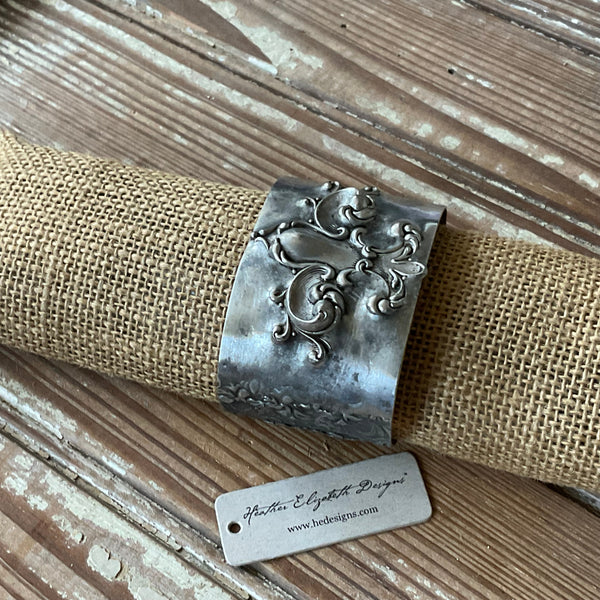 Silver Fleur de Lis Cuff  1 3/4" - Wide