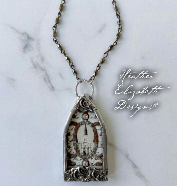 St. Louis Cathedral Necklace - Cast Iron Motif