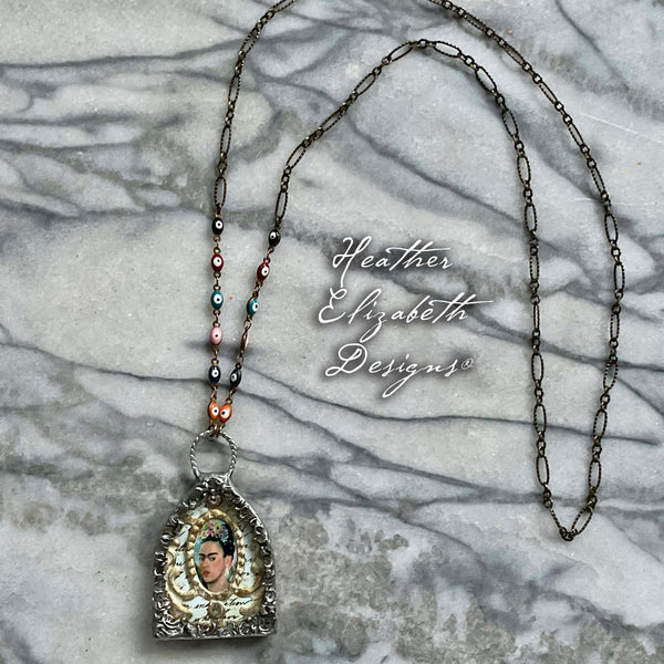 Frida Kahlo Necklace - Wide Altar Shape