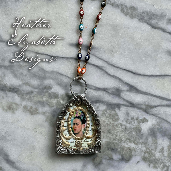 Frida Kahlo Necklace - Wide Altar Shape