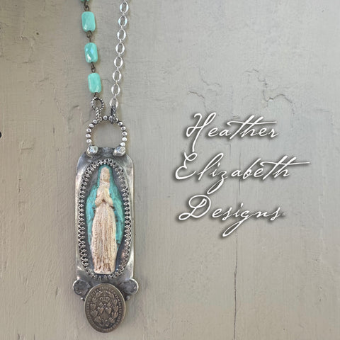 Blessed Mother Necklace w/large medal