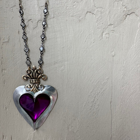 Purple Heart Fleur de Lis Wide - SALE